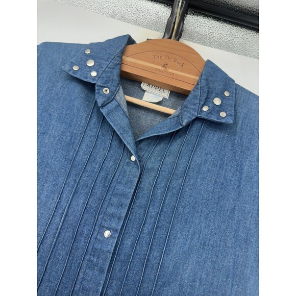 Vtg‎ 1970’s Jean Dress Full Skirt Fitted Bodice Union Made Cottagecore S70.s - Picture 2 of 7